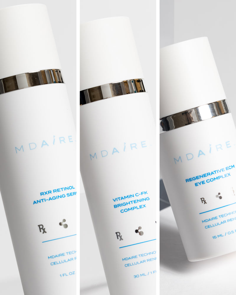 Aging Gracefully Trio bottles displayed vertically with white caps and silver bands in gallery position 1