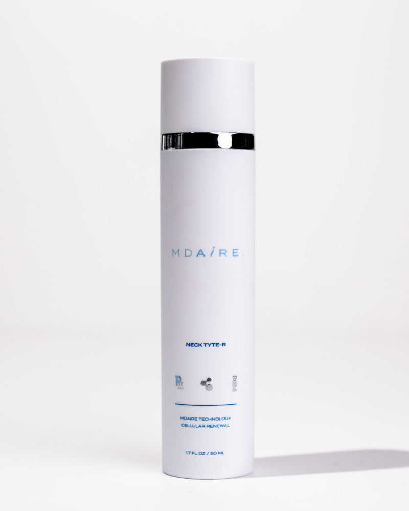 Neck Tyte-R sleek white bottle with silver band highlighting advanced cellular renewal formula gallery position 1