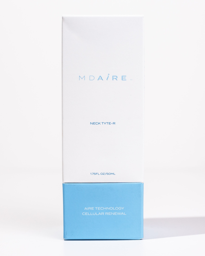 MDAiRE Neck Tyte-R packaging showing sleek white and blue box highlighting cellular renewal tech gallery position 1
