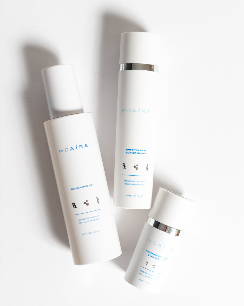 3-Step Glow Trio products arranged on white surface with soft shadows in gallery position 1